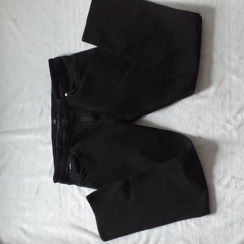 HUGO BOSS Skinny Fit  Black Candiani Denim Jeans 36x30 Italian Fabric Stretch‎